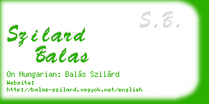 szilard balas business card